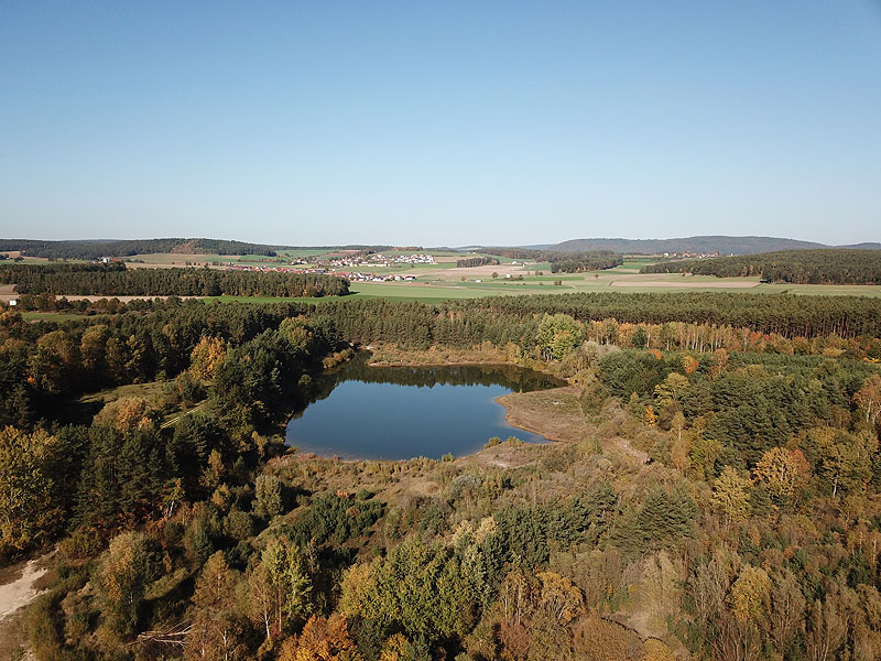 Luftaufnahme, Luftbild von den Bagerseen bei Amberg