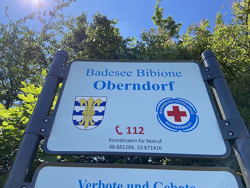 Der Badesee Bibione in Oberndorf am Lech in Bayern