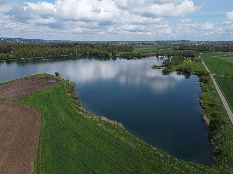 Luftaufnahme, Luftbild vom Ersinger See in Erbach-Ersingen
