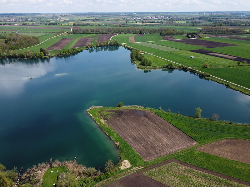 Luftaufnahme, Luftbild vom Ersinger See in Erbach-Ersingen