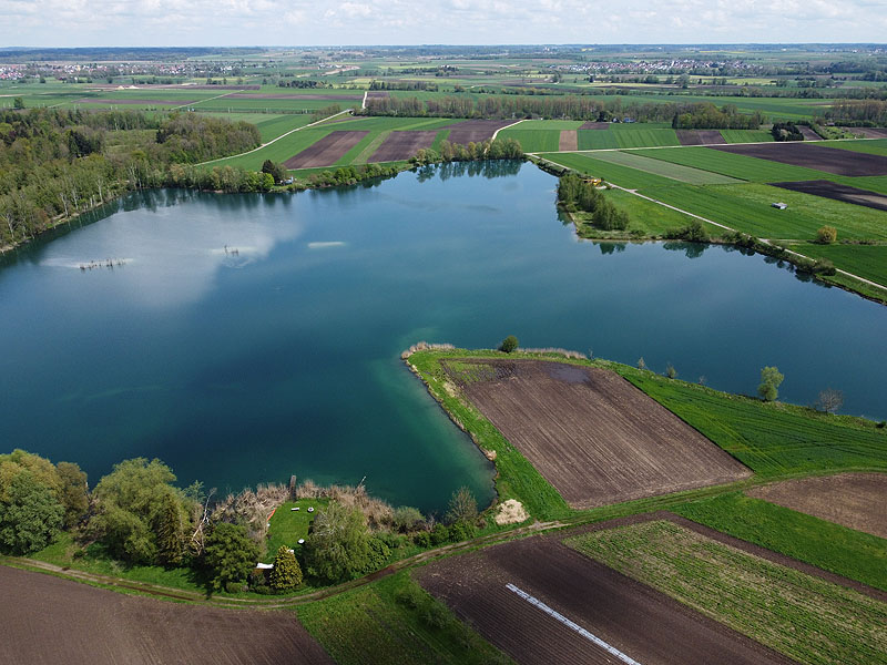 Luftaufnahme, Luftbild vom Ersinger See in Erbach-Ersingen
