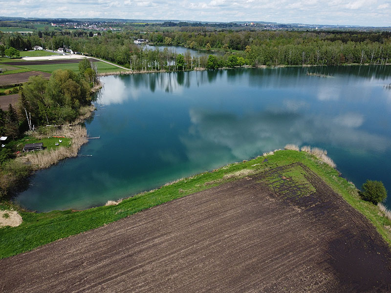 Luftaufnahme, Luftbild vom Ersinger See in Erbach-Ersingen