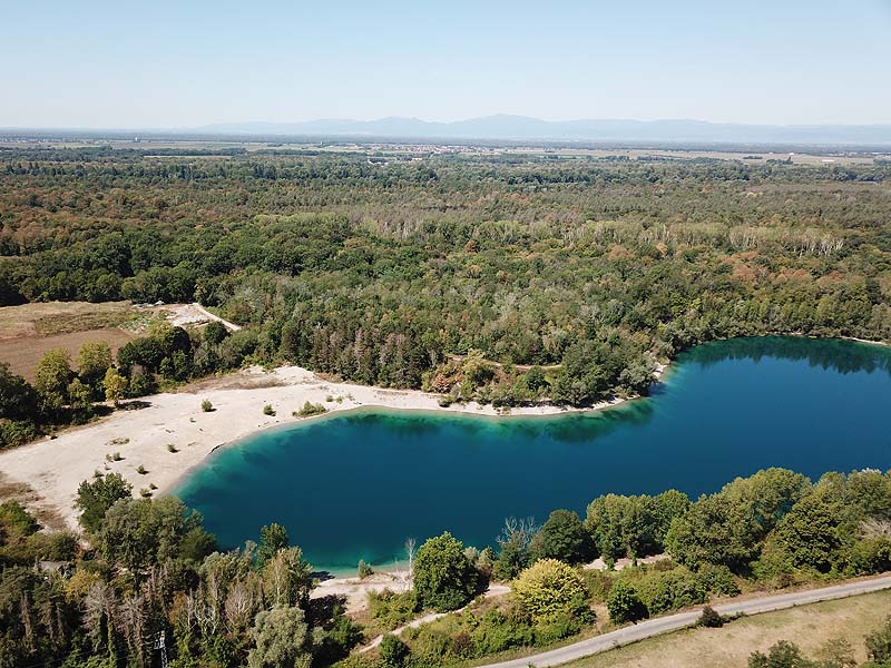 Luftaufnahme, Luftbild vom Baggersee Zienken