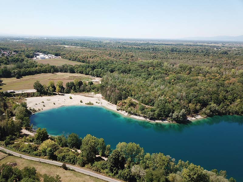 Luftaufnahme, Luftbild vom Baggersee Zienken