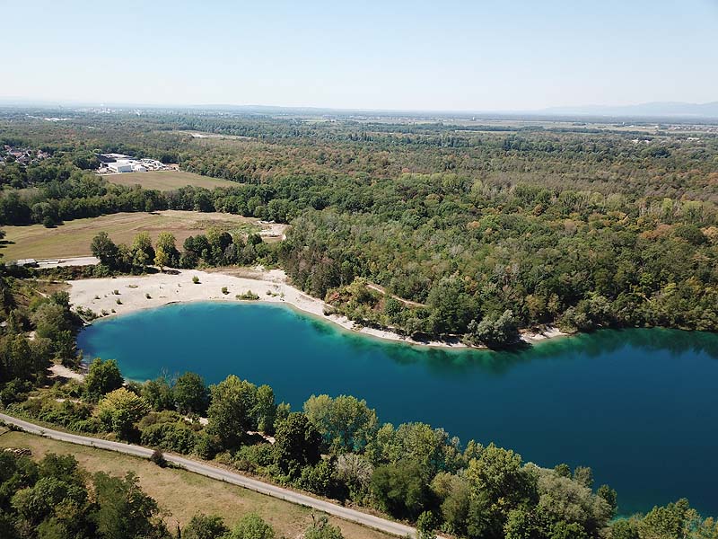 Luftaufnahme, Luftbild vom Baggersee Zienken