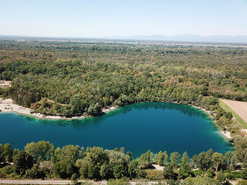 Luftaufnahme, Luftbild vom Baggersee Zienken