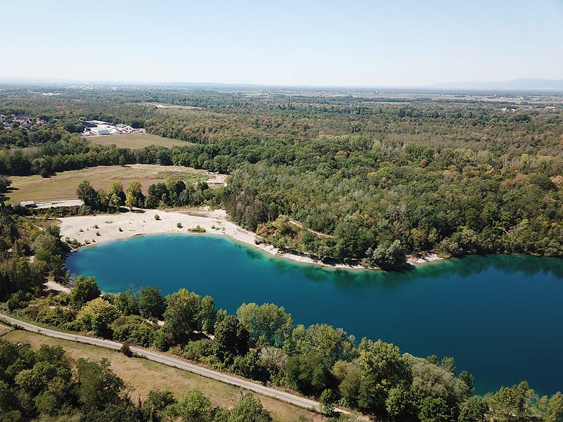 Luftaufnahme, Luftbild vom Baggersee Zienken