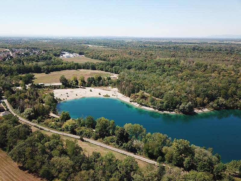Luftaufnahme, Luftbild vom Baggersee Zienken