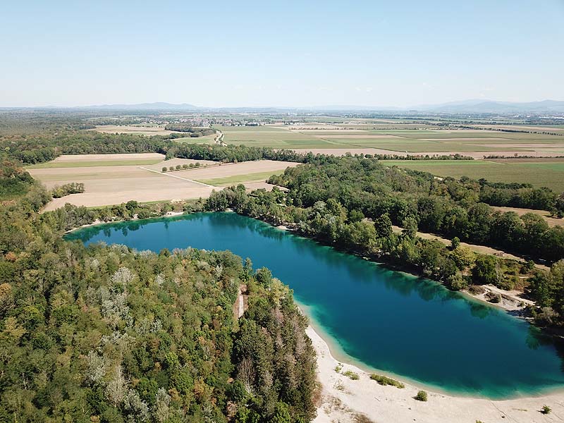 Luftaufnahme, Luftbild vom Baggersee Zienken