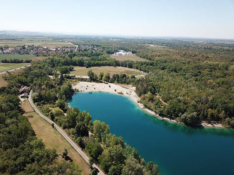 Luftaufnahme, Luftbild vom Baggersee Zienken