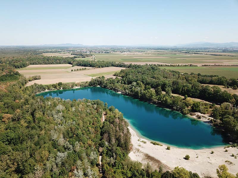 Luftaufnahme, Luftbild vom Baggersee Zienken