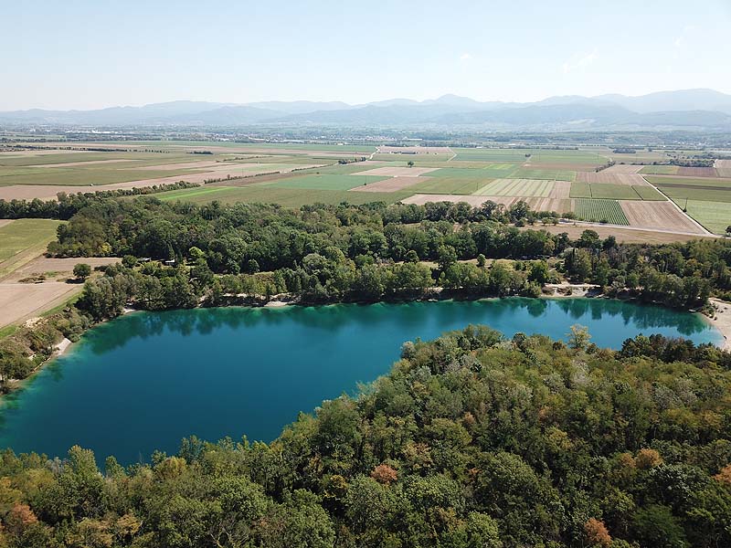 Luftaufnahme, Luftbild vom Baggersee Zienken