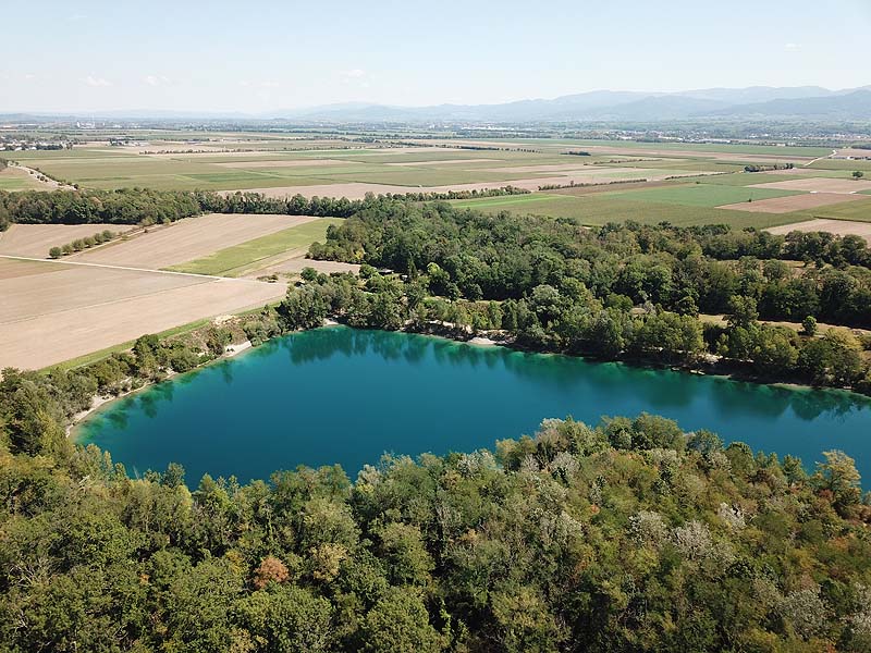 Luftaufnahme, Luftbild vom Baggersee Zienken