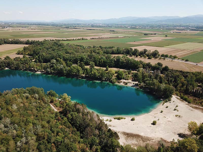 Luftaufnahme, Luftbild vom Baggersee Zienken