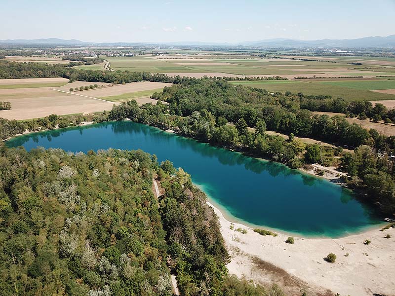 Luftaufnahme, Luftbild vom Baggersee Zienken