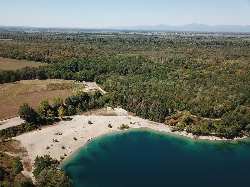 Luftaufnahme, Luftbild vom Baggersee Zienken