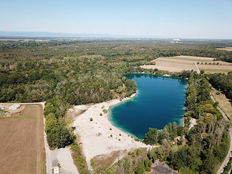 Luftaufnahme, Luftbild vom Baggersee Zienken