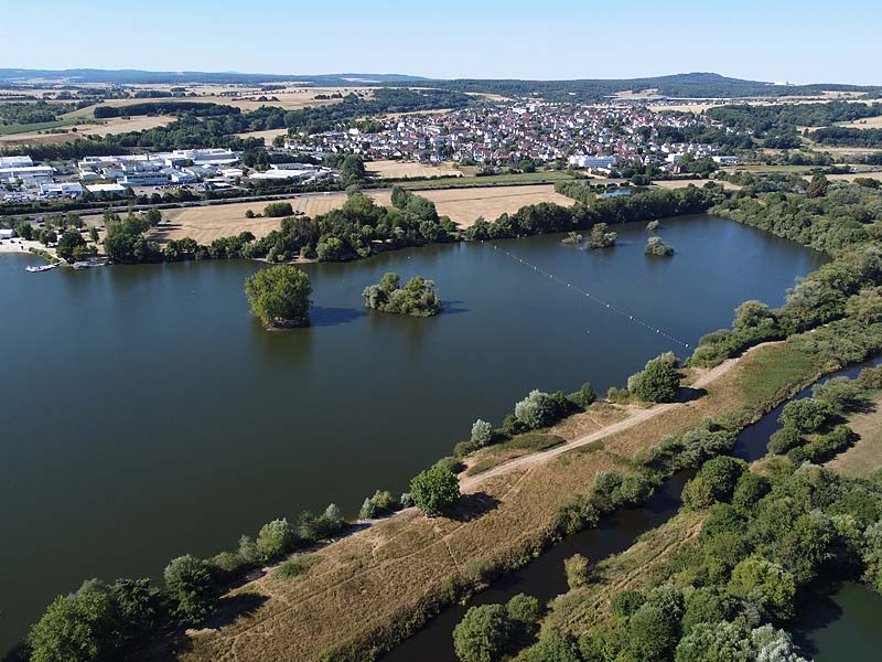 Luftaufnahme, Luftbild vom Dutenhofener See in Wetzlar