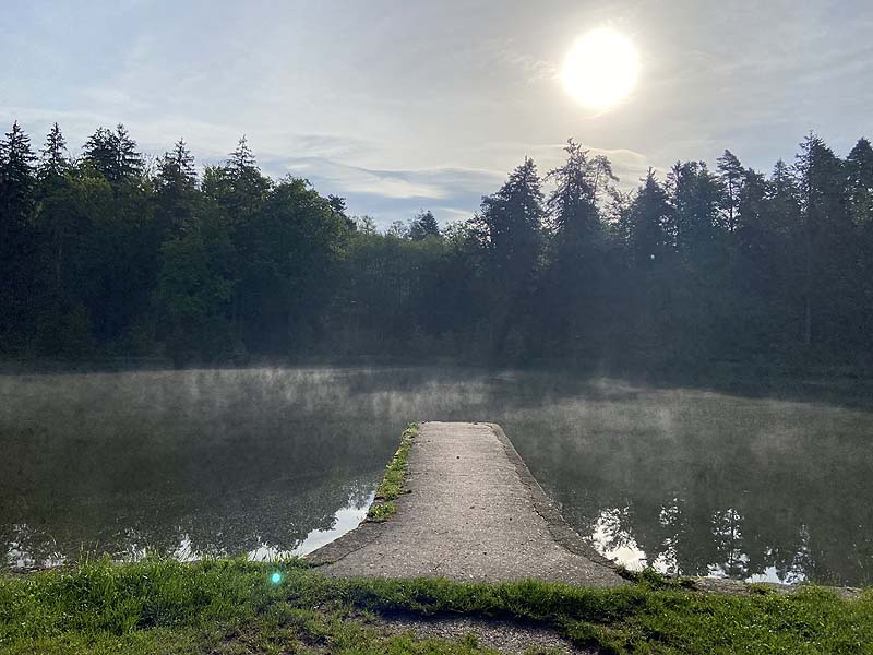 Der Badesee Ebnisee in Kaisersbach in Baden-Württemberg