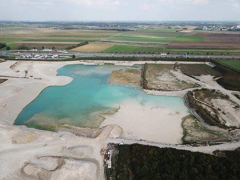 Luftaufnahme, Luftbild vom MKU See in Eching aus dem Jahr 2020