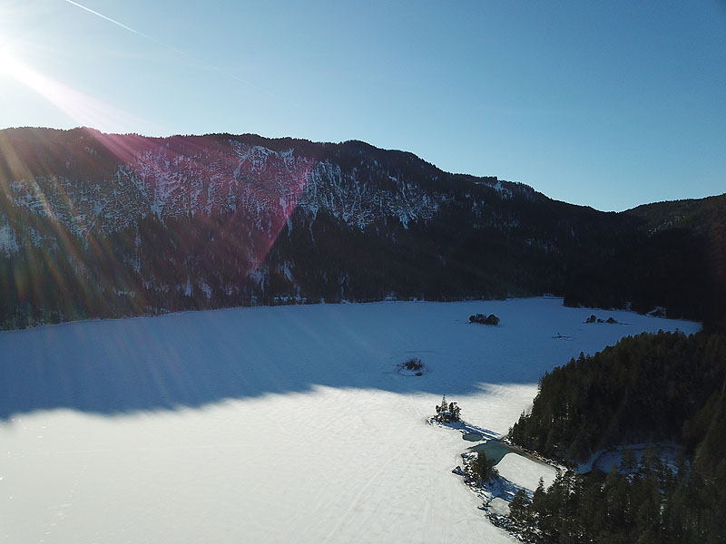 Luftaufnahme, Luftbild vom Eibsee in Garmisch-Partenkirchen