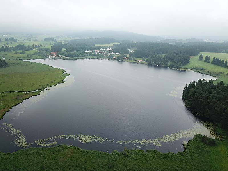 Luftaufnahme, Luftbild vom Elbsee in Aitrang
