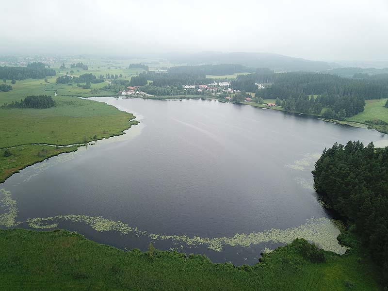 Luftaufnahme, Luftbild vom Elbsee in Aitrang