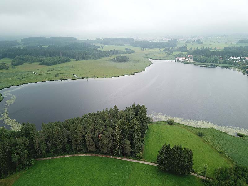 Luftaufnahme, Luftbild vom Elbsee in Aitrang
