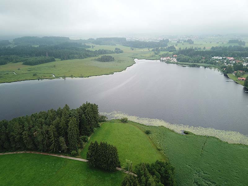 Luftaufnahme, Luftbild vom Elbsee in Aitrang