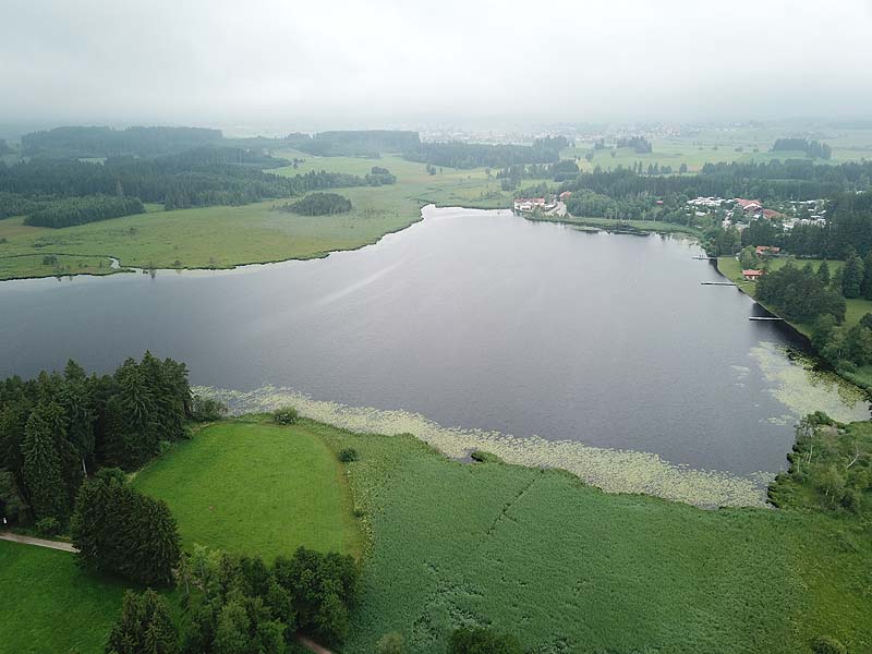 Luftaufnahme, Luftbild vom Elbsee in Aitrang