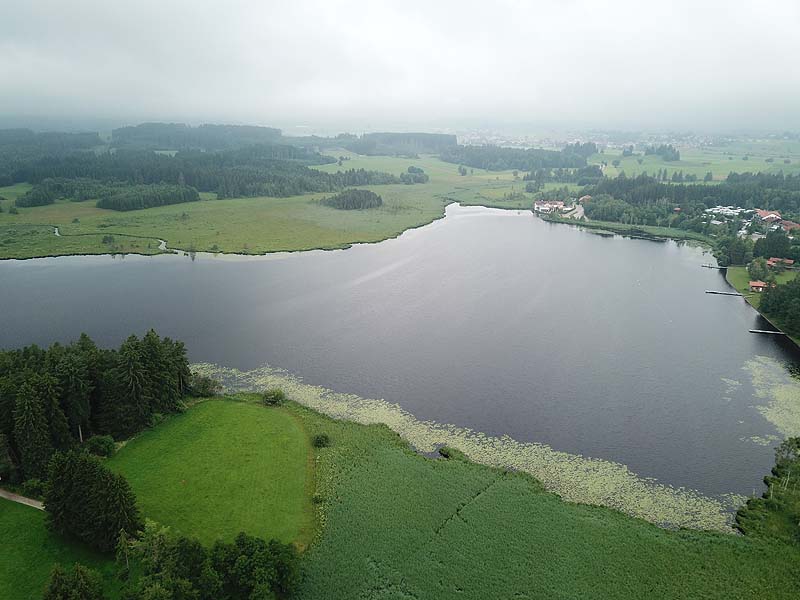 Luftaufnahme, Luftbild vom Elbsee in Aitrang