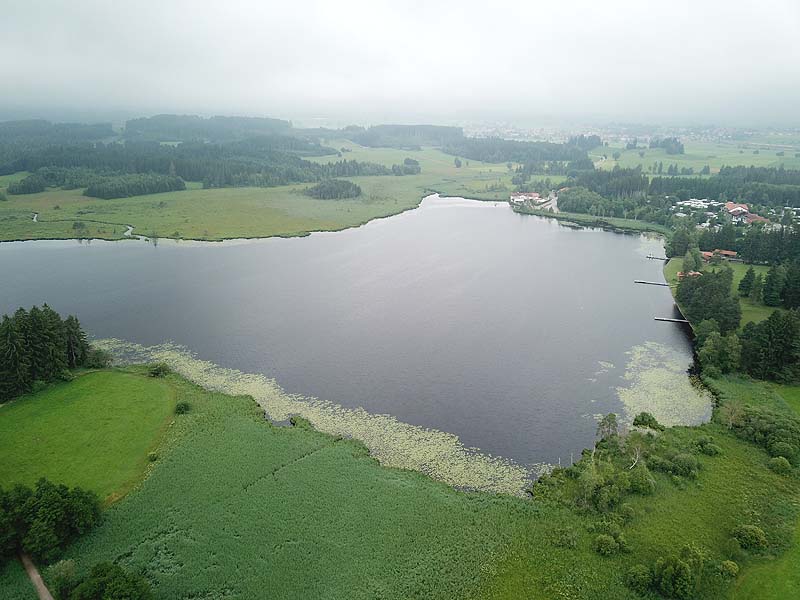 Luftaufnahme, Luftbild vom Elbsee in Aitrang