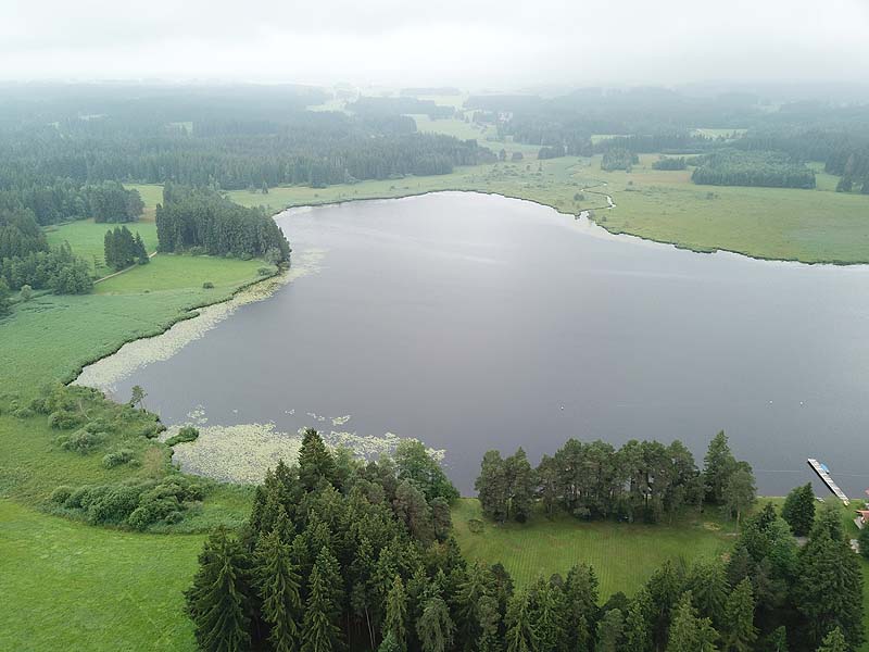 Luftaufnahme, Luftbild vom Elbsee in Aitrang