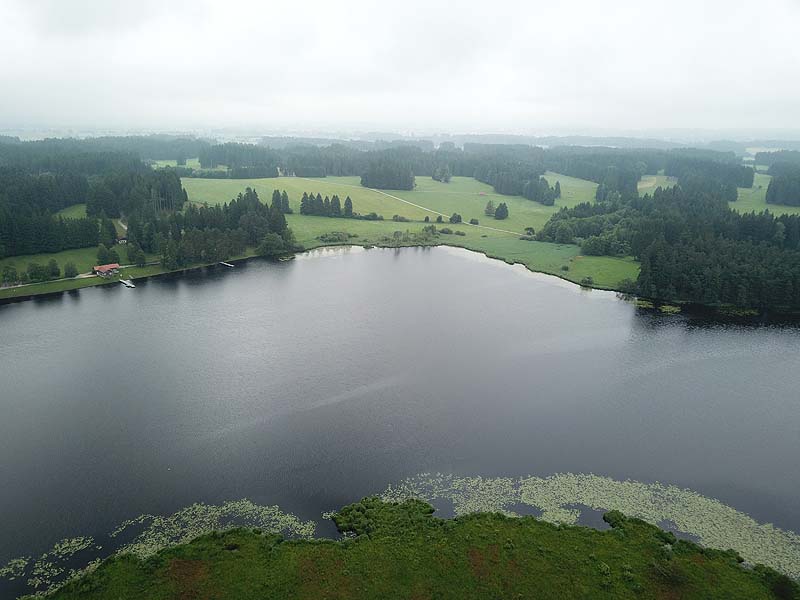 Luftaufnahme, Luftbild vom Elbsee in Aitrang