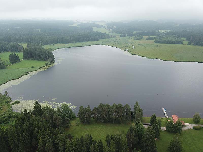 Luftaufnahme, Luftbild vom Elbsee in Aitrang