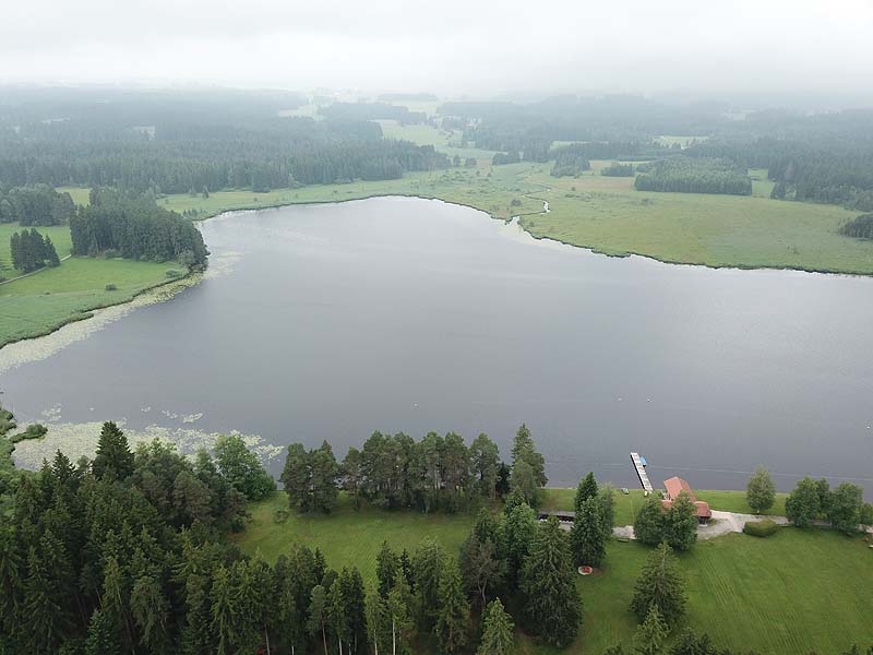 Luftaufnahme, Luftbild vom Elbsee in Aitrang