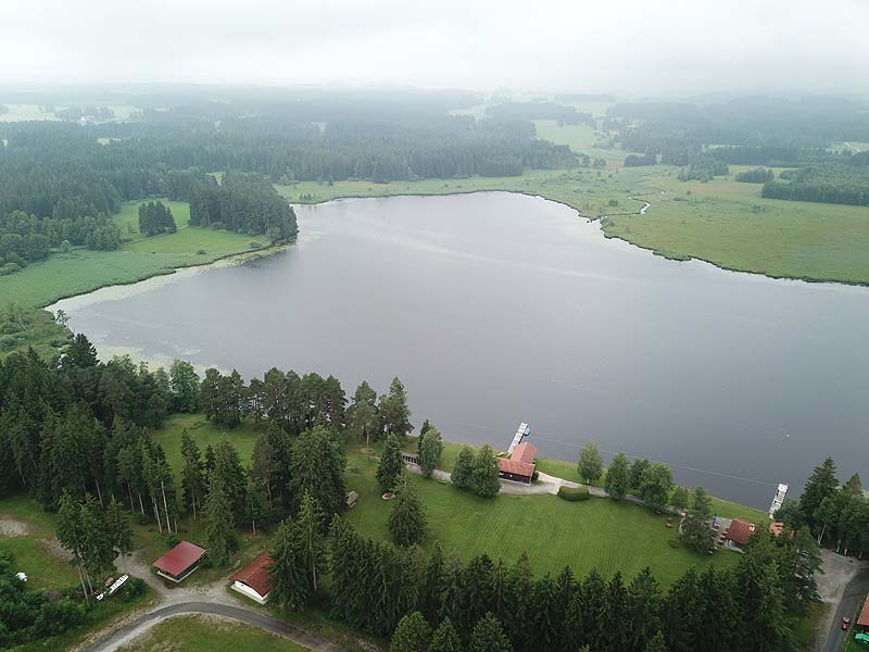 Luftaufnahme, Luftbild vom Elbsee in Aitrang