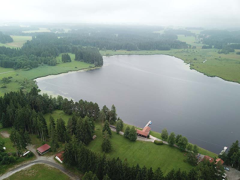 Luftaufnahme, Luftbild vom Elbsee in Aitrang