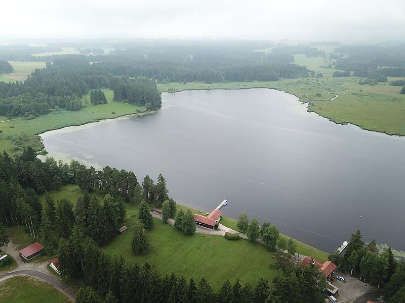 Luftaufnahme, Luftbild vom Elbsee in Aitrang