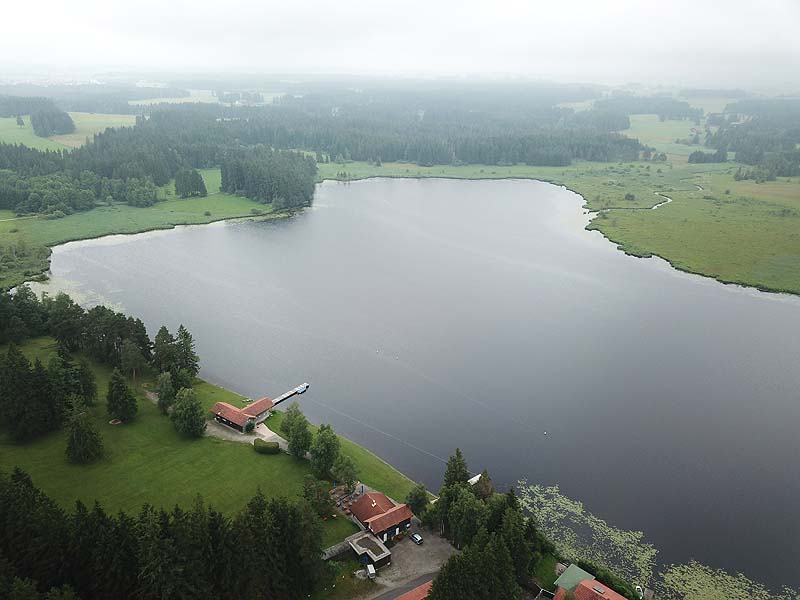 Luftaufnahme, Luftbild vom Elbsee in Aitrang