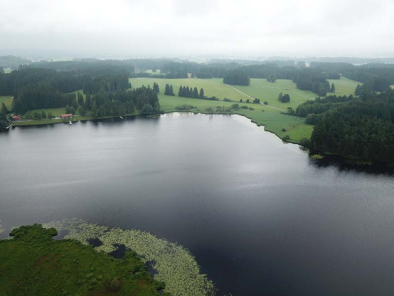 Luftaufnahme, Luftbild vom Elbsee in Aitrang