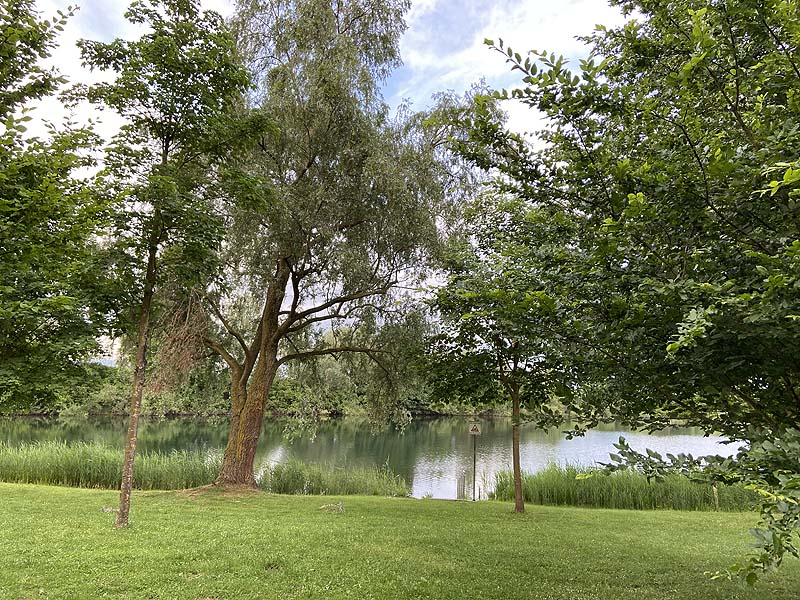 Der Badesee Erländersee in Hügelsheim in Baden-Württemberg