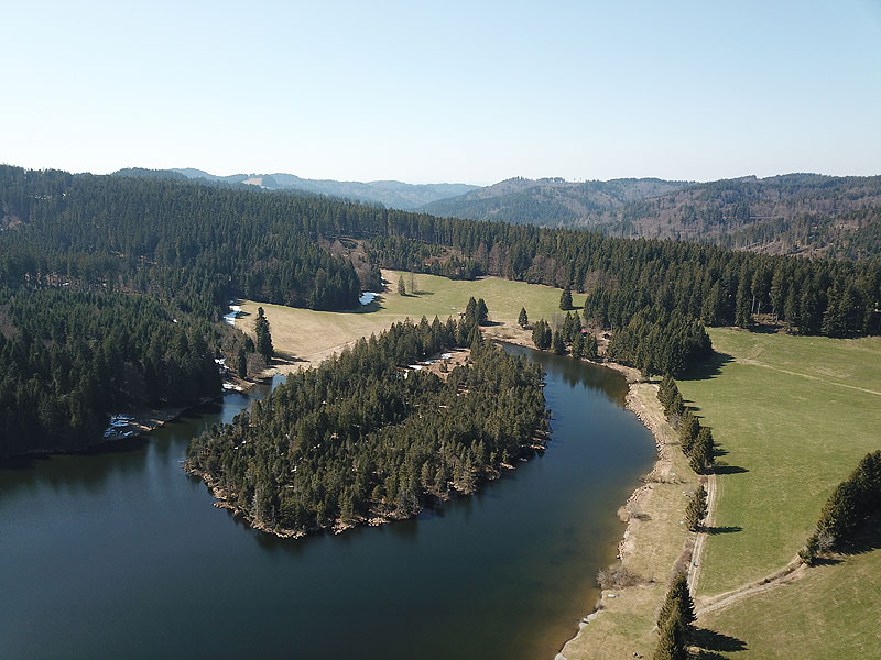 Luftaufnahme, Luftbild vom Eschacher Weiher in Kempten im Allgäu