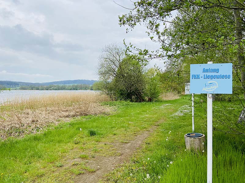 Der FKK Bereich am Stausee Hohenfelden in Thüringen