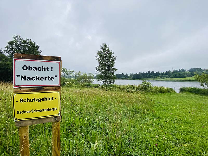 Der FKK-Bereich am Schwarzenberger Weiher in Oy-Mittelberg