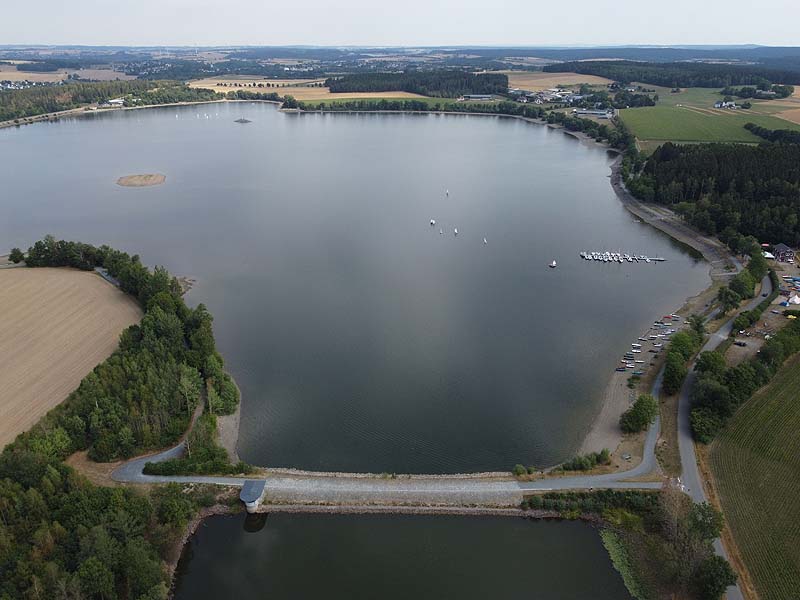 Luftaufnahme, Luftbild von der Förmitztalsperre in Schwarzenbach an der Saale
