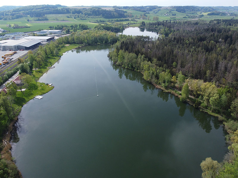 Luftaufnahme, Luftbild vom Freibad Ummendorf in Baden-Württemberg