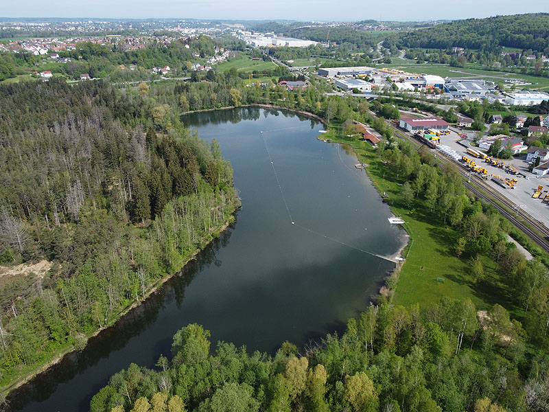 Luftaufnahme, Luftbild vom Freibad Ummendorf in Baden-Württemberg