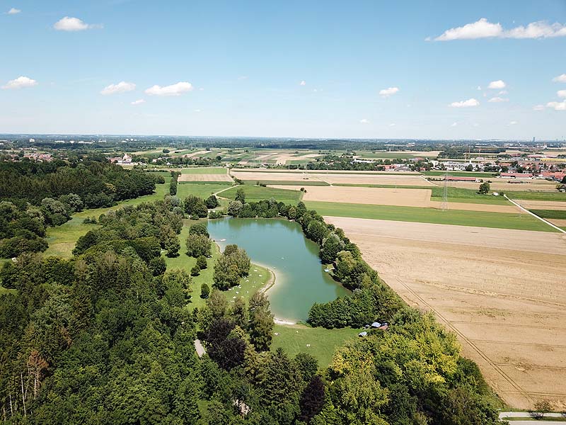 Luftaufnahme, Luftbild vom Germeringer See