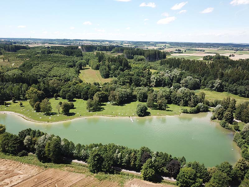 Luftaufnahme, Luftbild vom Germeringer See